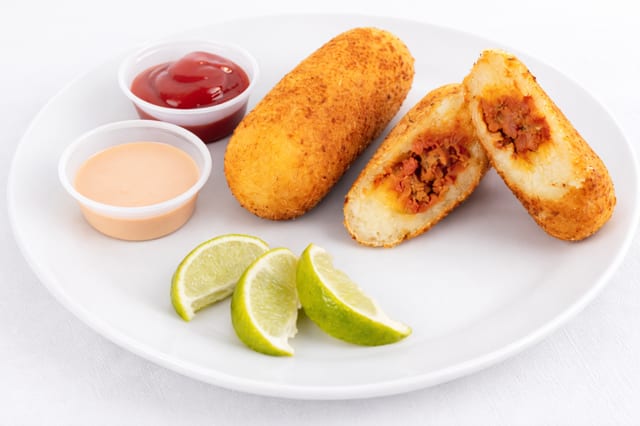 Stuffed Yuca with Ground Meat.